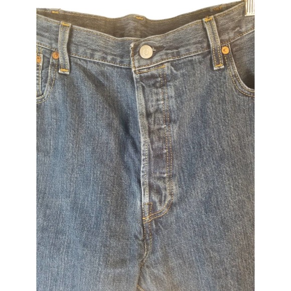 Levi's 501 Button Fly Blue Jeans straight leg Men's‎ Size 40x32 - Picture 4 of 8